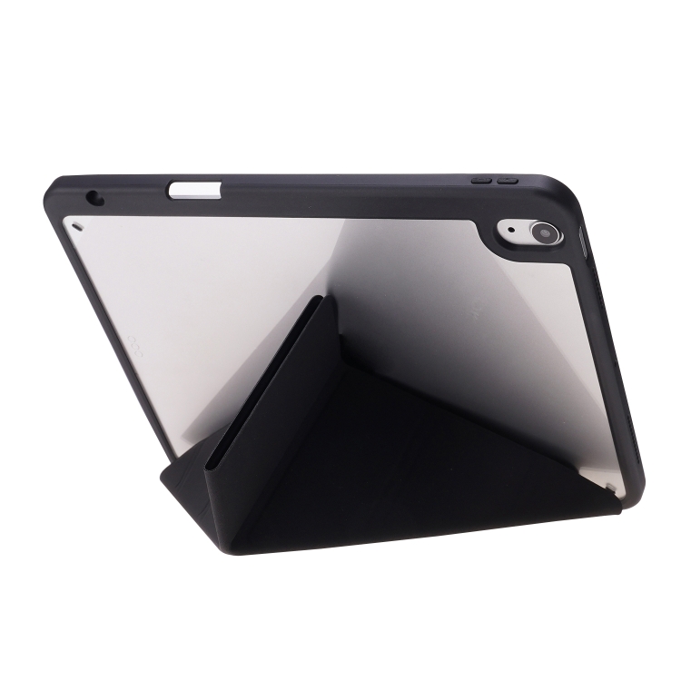 For iPad Air 11 2024 Deformation Transparent Acrylic Leather Tablet Case(Black) For iPad Air 11 2024 Deformation Transparent Acrylic Leather Tablet Case(Black)