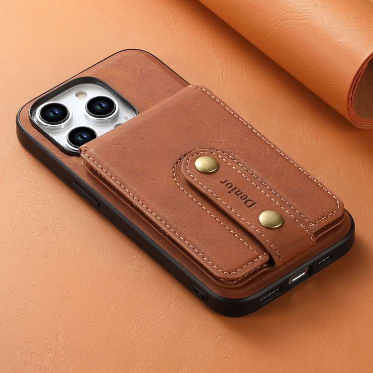 For iPhone 14/13 Denior D14 NK Retro Pattern MagSafe Magnetic Card Holder Leather Phone Case(Brown) For iPhone 14/13 Denior D14 NK Retro Pattern MagSafe Magnetic Card Holder Leather Phone Case(Brown)