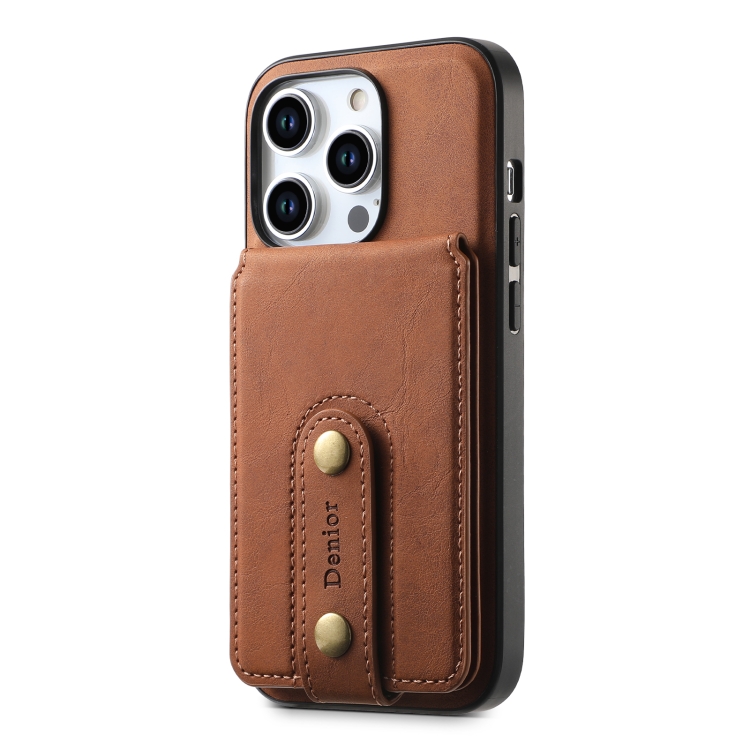 For iPhone 14/13 Denior D14 NK Retro Pattern MagSafe Magnetic Card Holder Leather Phone Case(Brown) For iPhone 14/13 Denior D14 NK Retro Pattern MagSafe Magnetic Card Holder Leather Phone Case(Brown)