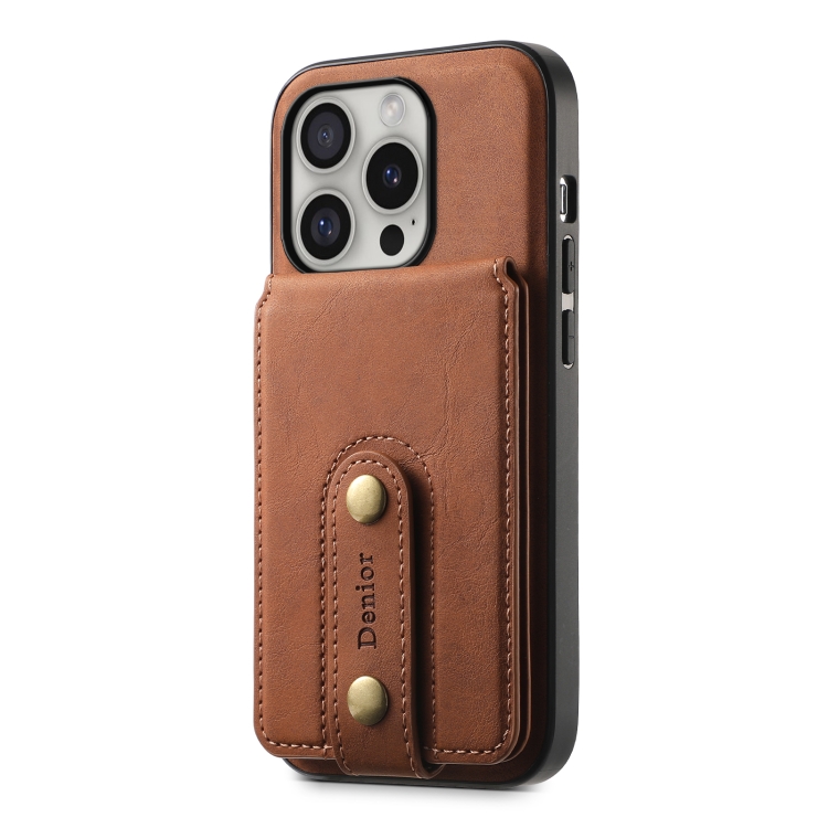 For iPhone 16 Pro Denior D14 NK Retro Pattern MagSafe Magnetic Card Holder Leather Phone Case(Brown) For iPhone 16 Pro Denior D14 NK Retro Pattern MagSafe Magnetic Card Holder Leather Phone Case(Brown)