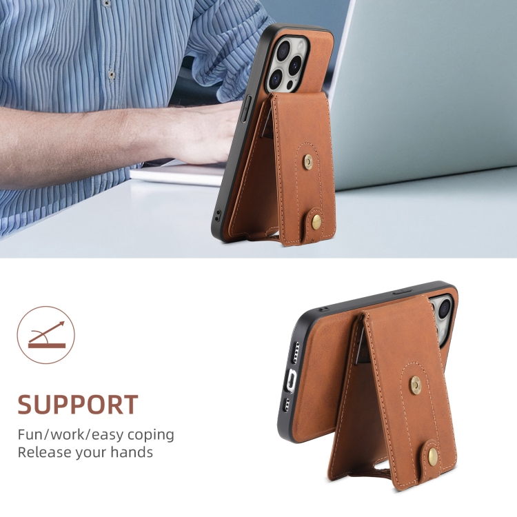 For iPhone 16 Pro Denior D14 NK Retro Pattern MagSafe Magnetic Card Holder Leather Phone Case(Brown) For iPhone 16 Pro Denior D14 NK Retro Pattern MagSafe Magnetic Card Holder Leather Phone Case(Brown)