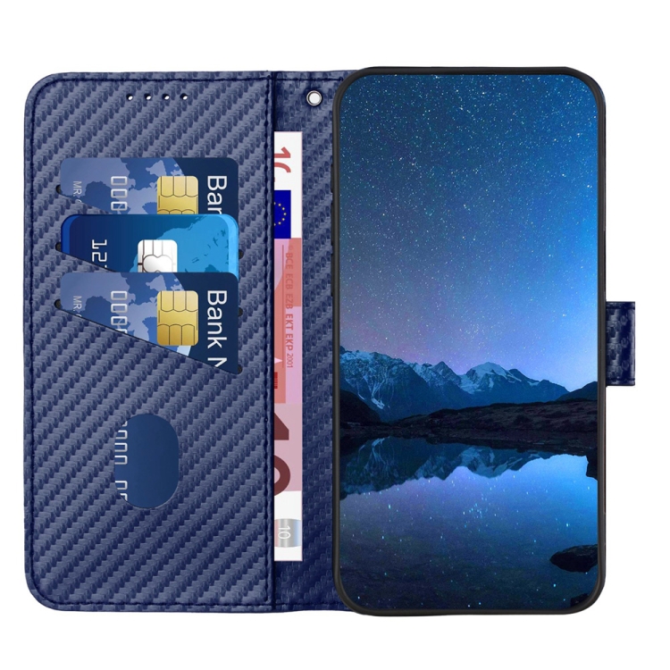 For Samsung Galaxy Z Fold4 5G YX0070 Carbon Fiber Buckle Leather Phone Case with Lanyard(Royal Blue) For Samsung Galaxy Z Fold4 5G YX0070 Carbon Fiber Buckle Leather Phone Case with Lanyard(Royal Blue)