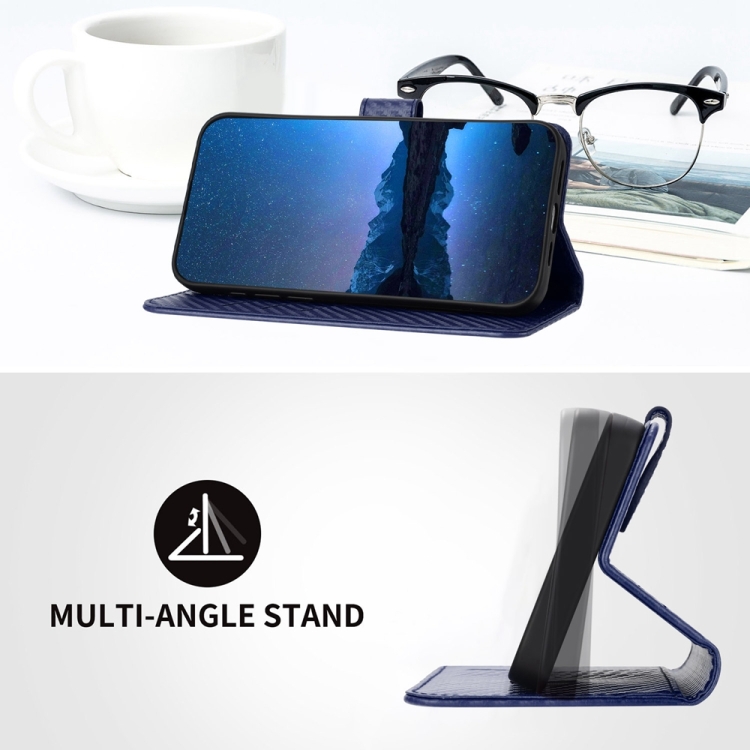 For Samsung Galaxy Z Fold4 5G YX0070 Carbon Fiber Buckle Leather Phone Case with Lanyard(Royal Blue) For Samsung Galaxy Z Fold4 5G YX0070 Carbon Fiber Buckle Leather Phone Case with Lanyard(Royal Blue)