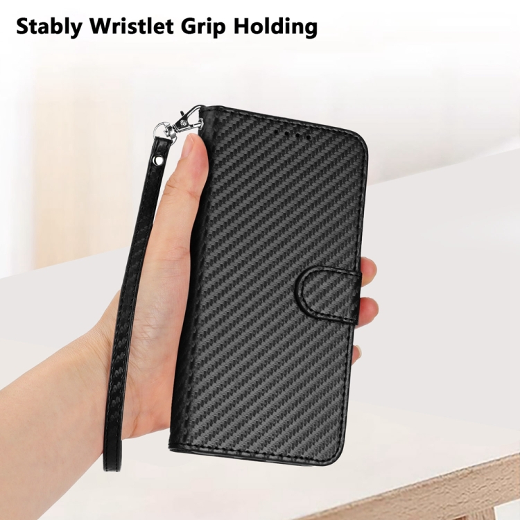For Samsung Galaxy S22 5G YX0070 Carbon Fiber Buckle Leather Phone Case with Lanyard(Black) For Samsung Galaxy S22 5G YX0070 Carbon Fiber Buckle Leather Phone Case with Lanyard(Black)