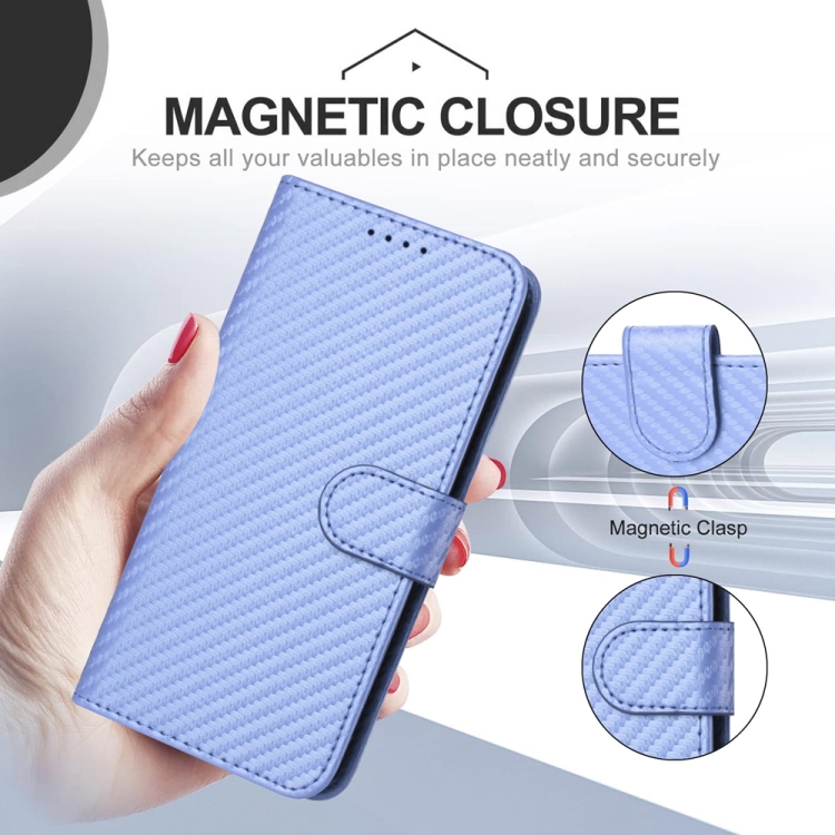 For Samsung Galaxy S22+ 5G YX0070 Carbon Fiber Buckle Leather Phone Case with Lanyard(Light Purple) For Samsung Galaxy S22+ 5G YX0070 Carbon Fiber Buckle Leather Phone Case with Lanyard(Light Purple)