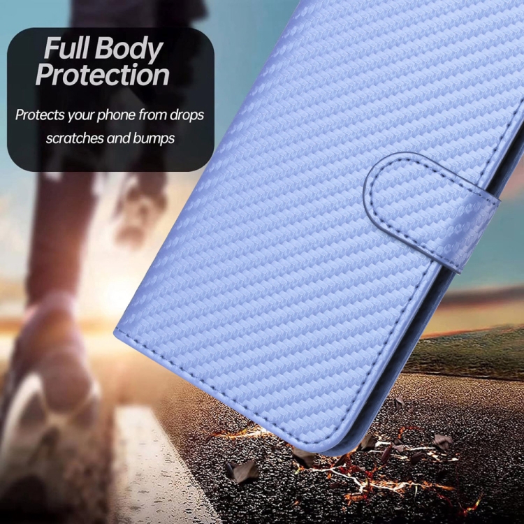 For Samsung Galaxy S22+ 5G YX0070 Carbon Fiber Buckle Leather Phone Case with Lanyard(Light Purple) For Samsung Galaxy S22+ 5G YX0070 Carbon Fiber Buckle Leather Phone Case with Lanyard(Light Purple)