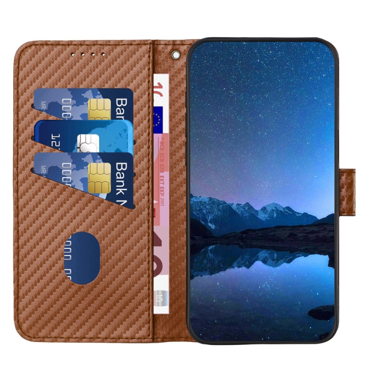 For Samsung Galaxy S22 Ultra 5G YX0070 Carbon Fiber Buckle Leather Phone Case with Lanyard(Coffee) For Samsung Galaxy S22 Ultra 5G YX0070 Carbon Fiber Buckle Leather Phone Case with Lanyard(Coffee)
