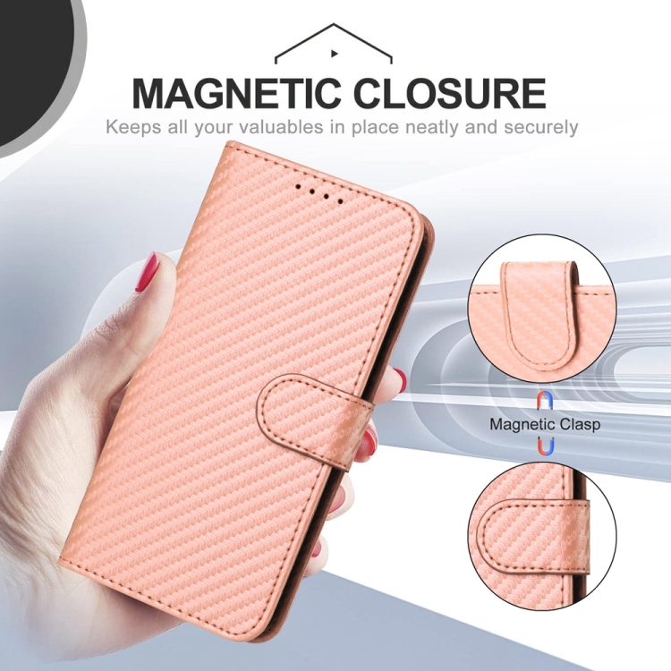 For Samsung Galaxy S21 5G YX0070 Carbon Fiber Buckle Leather Phone Case with Lanyard(Pink) For Samsung Galaxy S21 5G YX0070 Carbon Fiber Buckle Leather Phone Case with Lanyard(Pink)