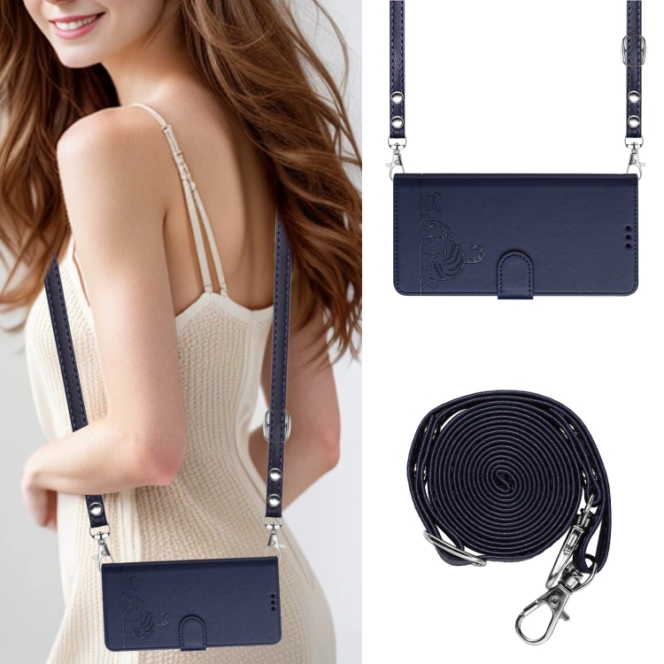 For Samsung Galaxy S23+ 5G Cat Rat Embossed Pattern RFID Leather Phone Case with Lanyard(Blue) For Samsung Galaxy S23+ 5G Cat Rat Embossed Pattern RFID Leather Phone Case with Lanyard(Blue)
