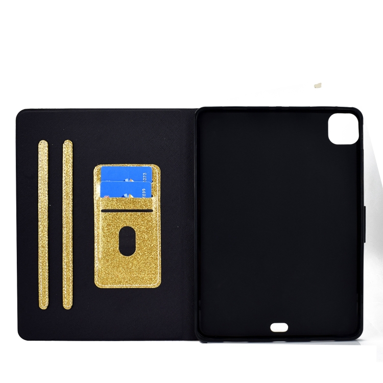 For iPad Pro 11 2024 Varnish Glitter Powder Smart Leather Tablet Case(Yellow) For iPad Pro 11 2024 Varnish Glitter Powder Smart Leather Tablet Case(Yellow)