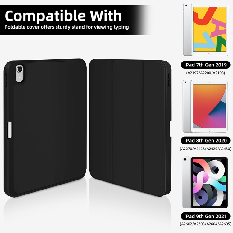 For iPad 10th Gen 10.9 2022 3-fold TPU Smart Leather Tablet Case with Pen Slot(Black) For iPad 10th Gen 10.9 2022 3-fold TPU Smart Leather Tablet Case with Pen Slot(Black)