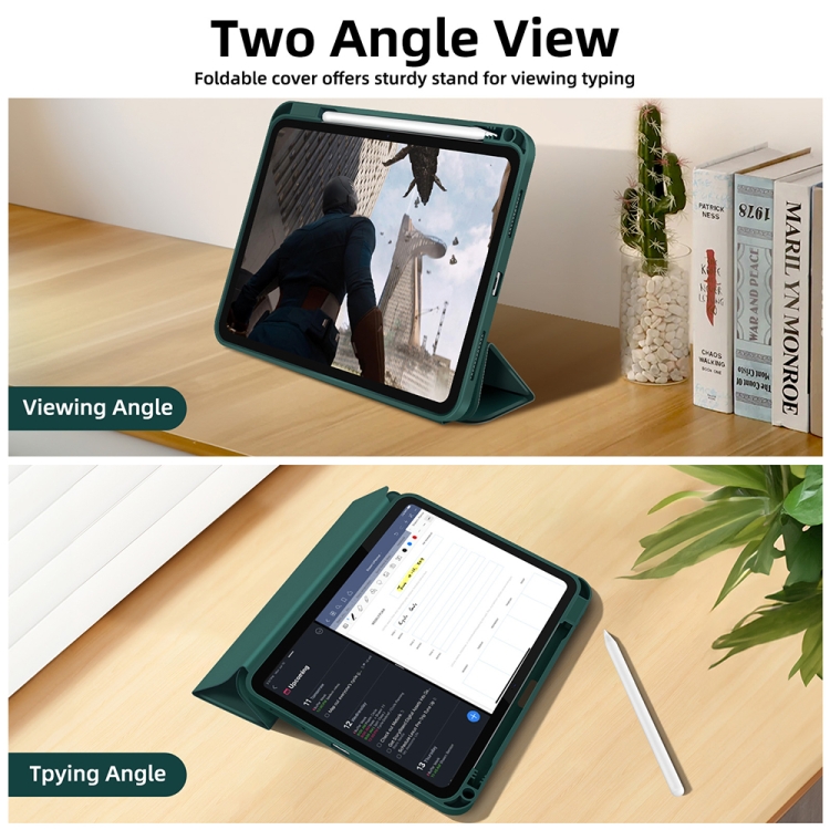 For iPad mini 2024 / mini 6 3-fold TPU Smart Leather Tablet Case with Pen Slot(Dark Green) For iPad mini 2024 / mini 6 3-fold TPU Smart Leather Tablet Case with Pen Slot(Dark Green)