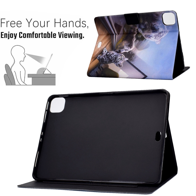 For iPad Pro 11 2024 Voltage Colored Drawing Smart Leather Tablet Case(Cat and Tiger) For iPad Pro 11 2024 Voltage Colored Drawing Smart Leather Tablet Case(Cat and Tiger)