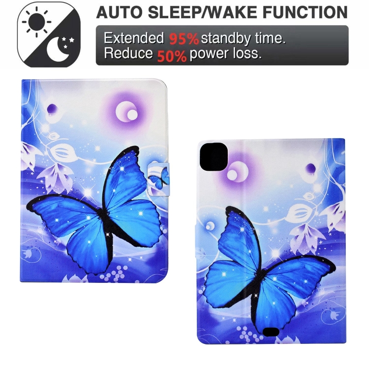 For iPad Pro 11 2024 Voltage Colored Drawing Smart Leather Tablet Case(Blue Butterfly) For iPad Pro 11 2024 Voltage Colored Drawing Smart Leather Tablet Case(Blue Butterfly)