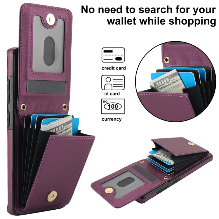 For Samsung Galaxy S21 Ultra 5G YM015 Crossbody Rhombic Card Bag RFID Phone Case(Dark Purple) For Samsung Galaxy S21 Ultra 5G YM015 Crossbody Rhombic Card Bag RFID Phone Case(Dark Purple)