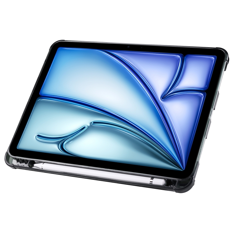 For iPad Air 11 2024 Multi-folding TPU Leather Smart Tablet Case with Pen Slot(Black) For iPad Air 11 2024 Multi-folding TPU Leather Smart Tablet Case with Pen Slot(Black)