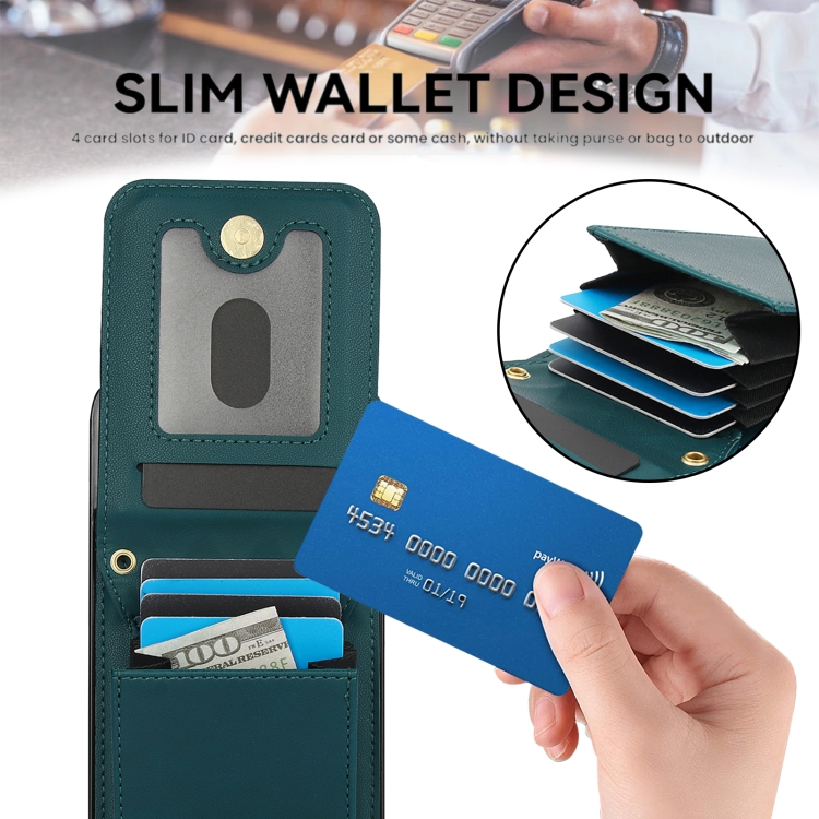 For iPhone 16 YM015 Crossbody Rhombic Card Bag RFID Phone Case(Green) For iPhone 16 YM015 Crossbody Rhombic Card Bag RFID Phone Case(Green)