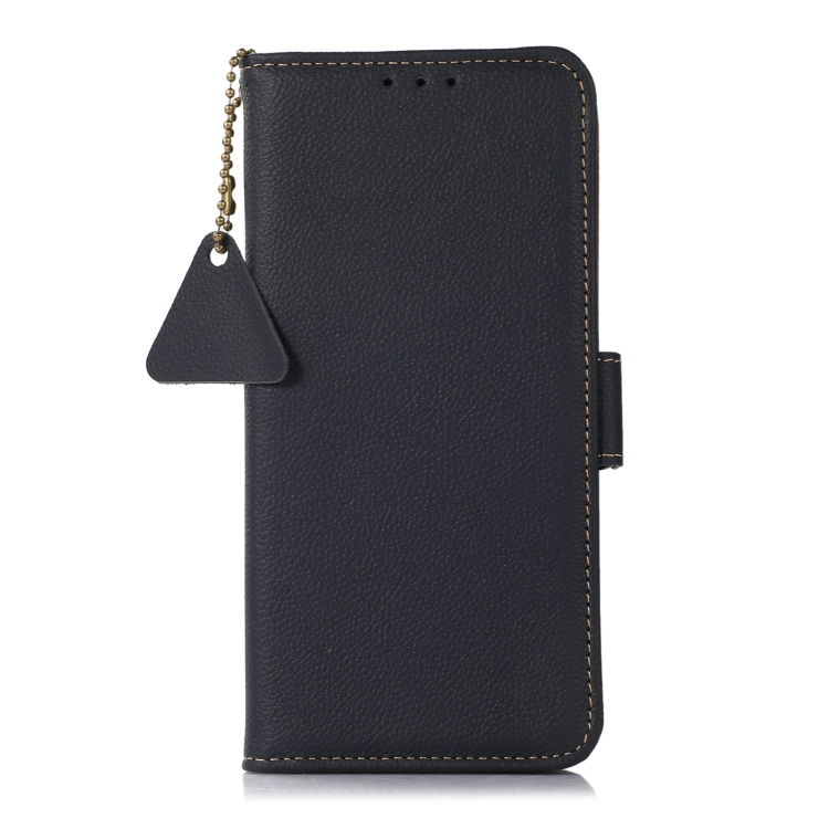 For iPhone 16 Side-Magnetic TJ Genuine Leather RFID Phone Case(Blue) For iPhone 16 Side-Magnetic TJ Genuine Leather RFID Phone Case(Blue)
