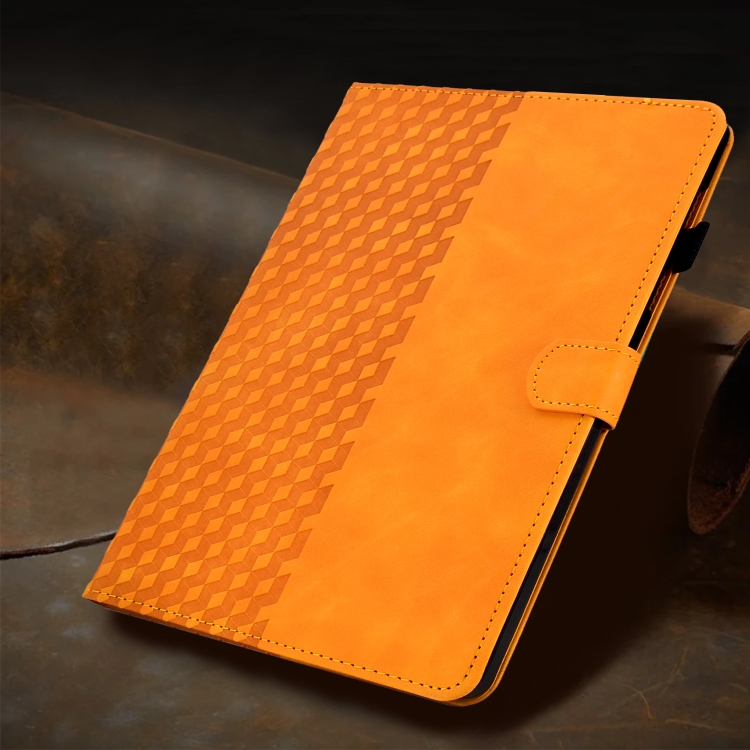 For iPad Pro 11 2024 Rhombus Embossed Leather Tablet Case(Khaki) For iPad Pro 11 2024 Rhombus Embossed Leather Tablet Case(Khaki)