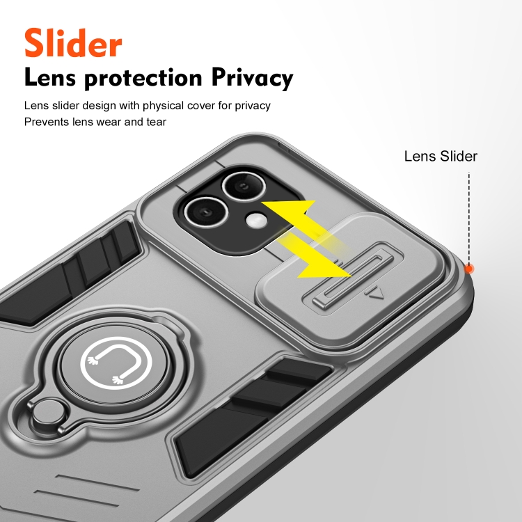 For iPhone 11 Camshield Ring Holder Phone Case(Grey) For iPhone 11 Camshield Ring Holder Phone Case(Grey)