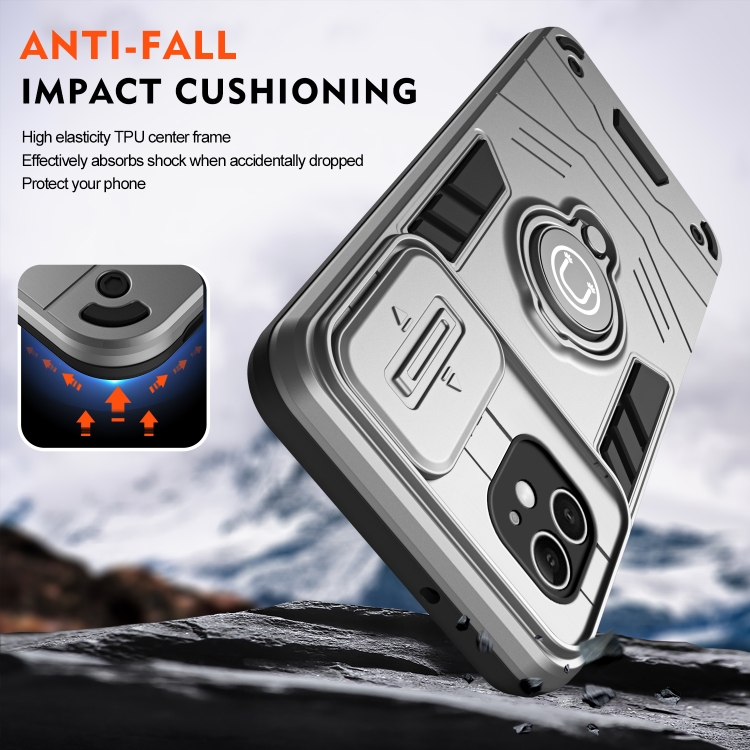 For iPhone 11 Camshield Ring Holder Phone Case(Grey) For iPhone 11 Camshield Ring Holder Phone Case(Grey)