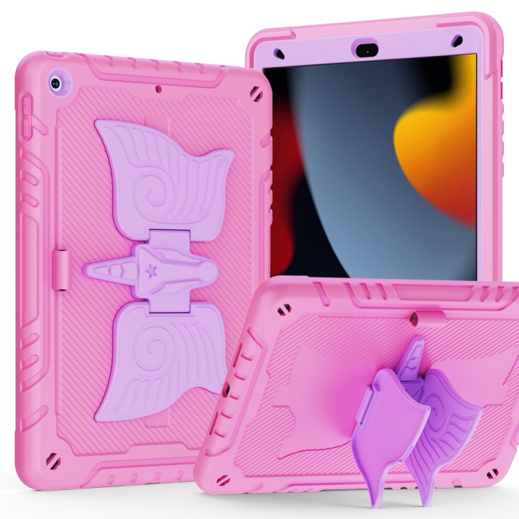 For iPad 10.2 2021/2020/2019 Kickstand PC Hybrid Silicone Tablet Case(Pink Purple) For iPad 10.2 2021/2020/2019 Kickstand PC Hybrid Silicone Tablet Case(Pink Purple)