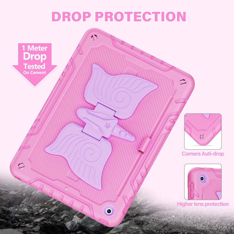 For iPad 10.2 2021/2020/2019 Kickstand PC Hybrid Silicone Tablet Case(Pink Purple) For iPad 10.2 2021/2020/2019 Kickstand PC Hybrid Silicone Tablet Case(Pink Purple)