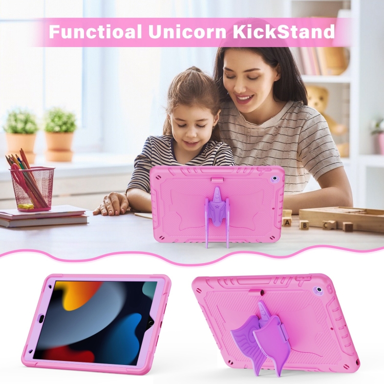 For iPad 10.2 2021/2020/2019 Kickstand PC Hybrid Silicone Tablet Case(Pink Purple) For iPad 10.2 2021/2020/2019 Kickstand PC Hybrid Silicone Tablet Case(Pink Purple)