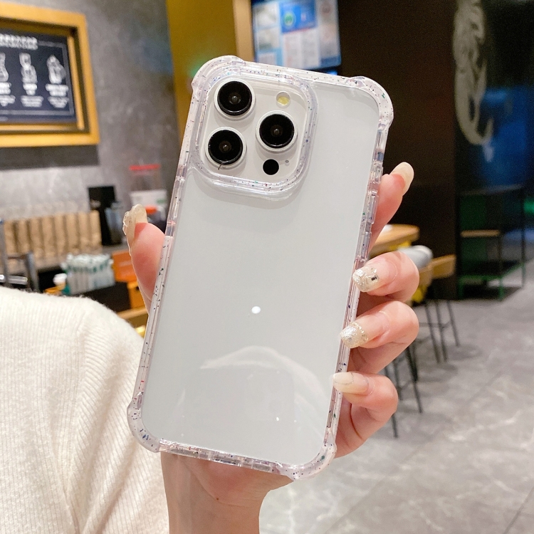 For iPhone 13 Pro Max Acrylic Color Point Transparent Phone Case(White) For iPhone 13 Pro Max Acrylic Color Point Transparent Phone Case(White)