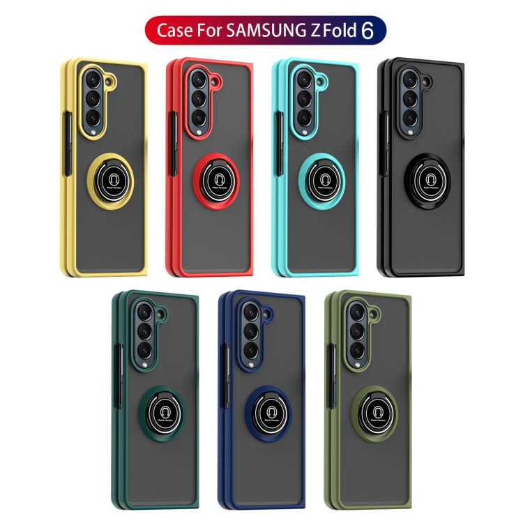 For Samsung Galaxy Z Fold6 Q Shadow 1 Series TPU + PC Phone Case with Ring(Black+Black) For Samsung Galaxy Z Fold6 Q Shadow 1 Series TPU + PC Phone Case with Ring(Black+Black)