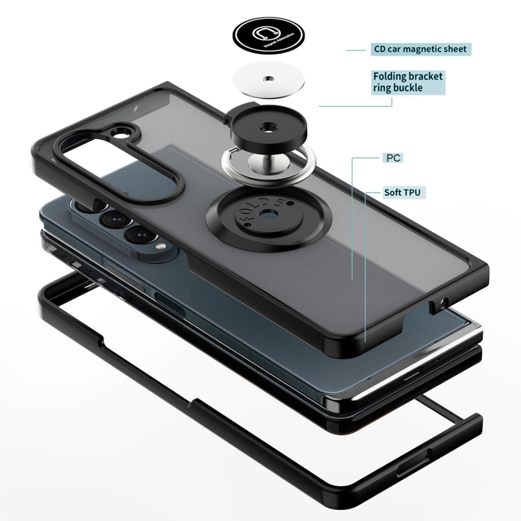 For Samsung Galaxy Z Fold6 Q Shadow 1 Series TPU + PC Phone Case with Ring(Black+Black) For Samsung Galaxy Z Fold6 Q Shadow 1 Series TPU + PC Phone Case with Ring(Black+Black)