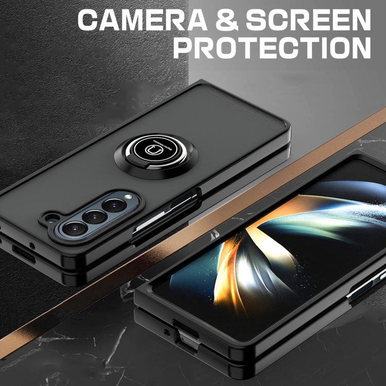 For Samsung Galaxy Z Fold6 Q Shadow 1 Series TPU + PC Phone Case with Ring(Black+Black) For Samsung Galaxy Z Fold6 Q Shadow 1 Series TPU + PC Phone Case with Ring(Black+Black)
