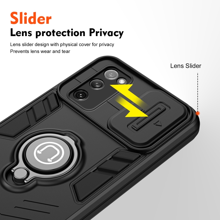 For Samsung Galaxy S20 FE Camshield Ring Holder Phone Case(Black) For Samsung Galaxy S20 FE Camshield Ring Holder Phone Case(Black)