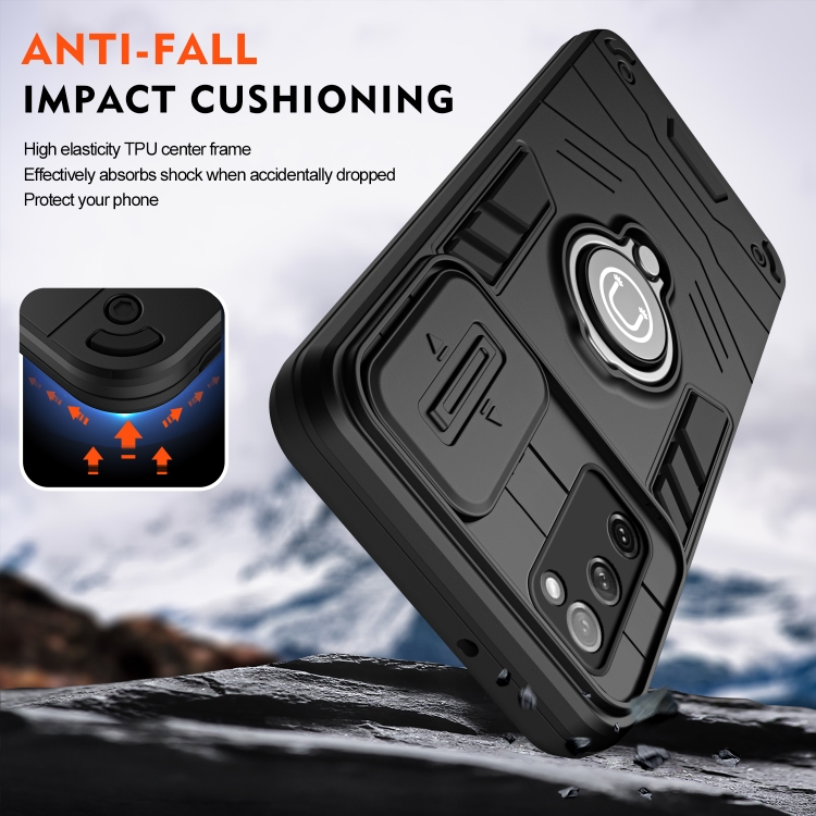 For Samsung Galaxy S20 FE Camshield Ring Holder Phone Case(Black) For Samsung Galaxy S20 FE Camshield Ring Holder Phone Case(Black)
