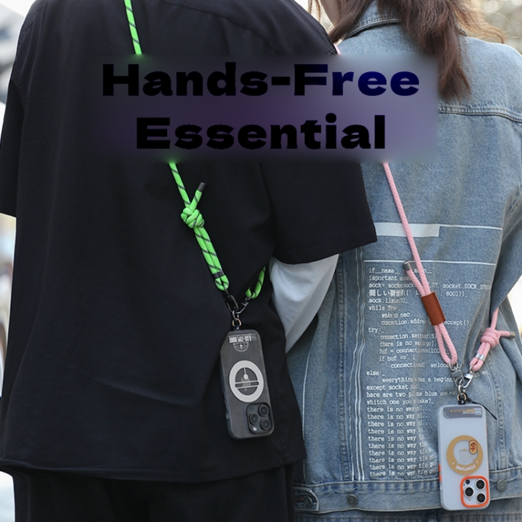 ROCK Multifunctional Luminous Phone Crossbody Lanyard Wrist Lanyard(Fluorescent Pink)