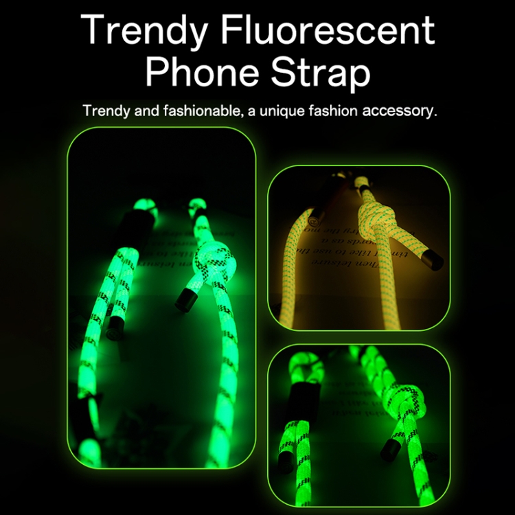 ROCK Multifunctional Luminous Phone Crossbody Lanyard Wrist Lanyard(Fluorescent Pink)