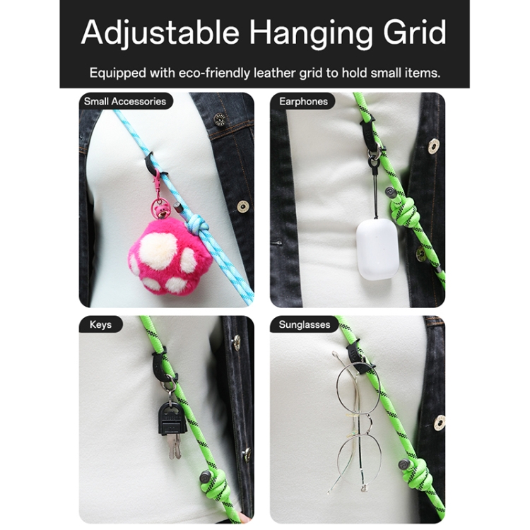 ROCK Multifunctional Luminous Phone Crossbody Lanyard Wrist Lanyard(Fluorescent Pink)