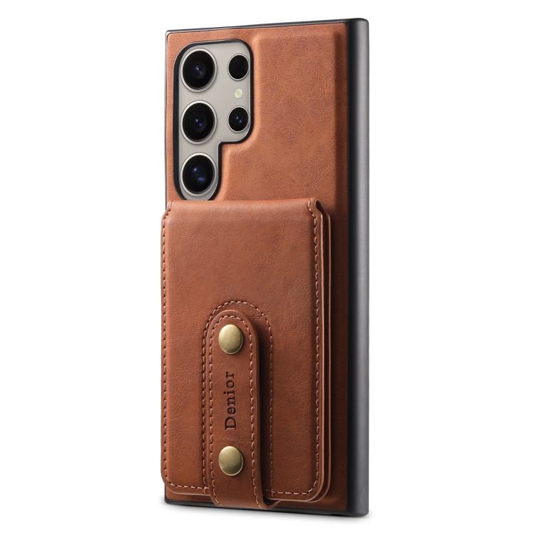 For Samsung Galaxy S24 Ultra 5G Denior D14 NK Retro Pattern MagSafe Magnetic Card Holder Leather Phone Case(Brown) For Samsung Galaxy S24 Ultra 5G Denior D14 NK Retro Pattern MagSafe Magnetic Card Holder Leather Phone Case(Brown)