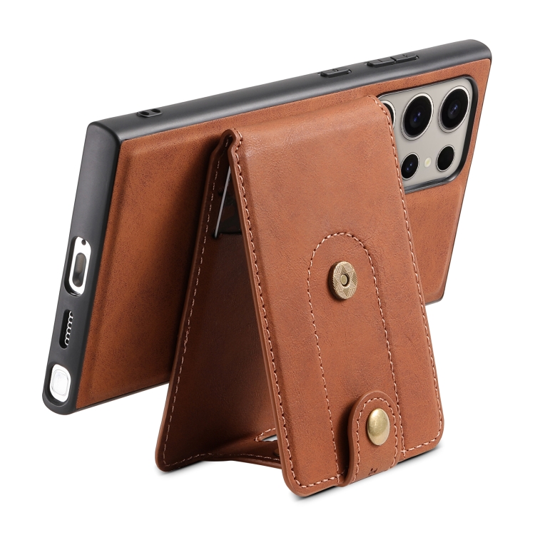 For Samsung Galaxy S24 Ultra 5G Denior D14 NK Retro Pattern MagSafe Magnetic Card Holder Leather Phone Case(Brown) For Samsung Galaxy S24 Ultra 5G Denior D14 NK Retro Pattern MagSafe Magnetic Card Holder Leather Phone Case(Brown)