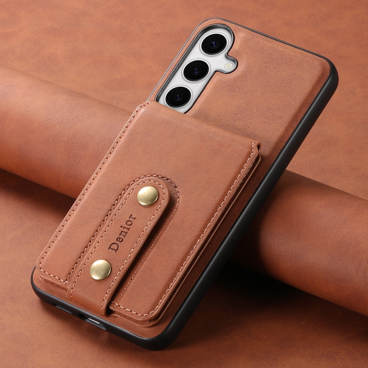 For Samsung Galaxy S24 5G Denior D14 NK Retro Pattern MagSafe Magnetic Card Holder Leather Phone Case(Brown) For Samsung Galaxy S24 5G Denior D14 NK Retro Pattern MagSafe Magnetic Card Holder Leather Phone Case(Brown)
