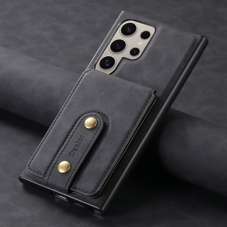 For Samsung Galaxy S23 Ultra 5G Denior D14 NK Retro Pattern MagSafe Magnetic Card Holder Leather Phone Case(Black) For Samsung Galaxy S23 Ultra 5G Denior D14 NK Retro Pattern MagSafe Magnetic Card Holder Leather Phone Case(Black)
