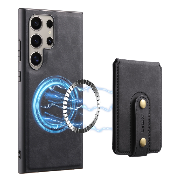 For Samsung Galaxy S23 Ultra 5G Denior D14 NK Retro Pattern MagSafe Magnetic Card Holder Leather Phone Case(Black) For Samsung Galaxy S23 Ultra 5G Denior D14 NK Retro Pattern MagSafe Magnetic Card Holder Leather Phone Case(Black)