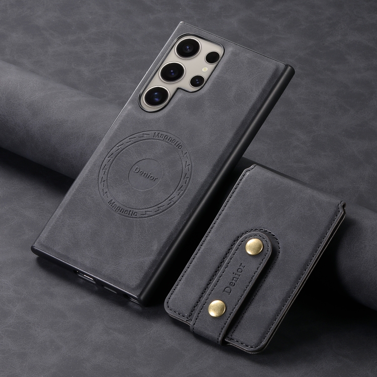 For Samsung Galaxy S23 Ultra 5G Denior D14 NK Retro Pattern MagSafe Magnetic Card Holder Leather Phone Case(Black) For Samsung Galaxy S23 Ultra 5G Denior D14 NK Retro Pattern MagSafe Magnetic Card Holder Leather Phone Case(Black)