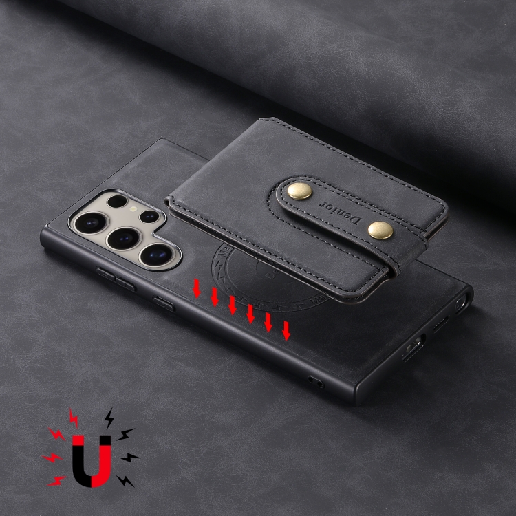 For Samsung Galaxy S23 Ultra 5G Denior D14 NK Retro Pattern MagSafe Magnetic Card Holder Leather Phone Case(Black) For Samsung Galaxy S23 Ultra 5G Denior D14 NK Retro Pattern MagSafe Magnetic Card Holder Leather Phone Case(Black)