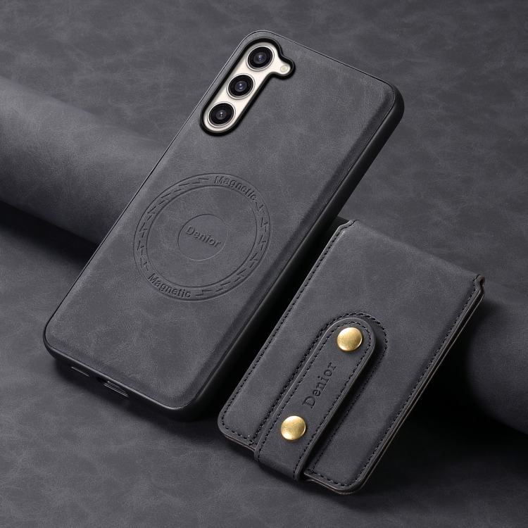 For Samsung Galaxy S23+ 5G Denior D14 NK Retro Pattern MagSafe Magnetic Card Holder Leather Phone Case(Black) For Samsung Galaxy S23+ 5G Denior D14 NK Retro Pattern MagSafe Magnetic Card Holder Leather Phone Case(Black)