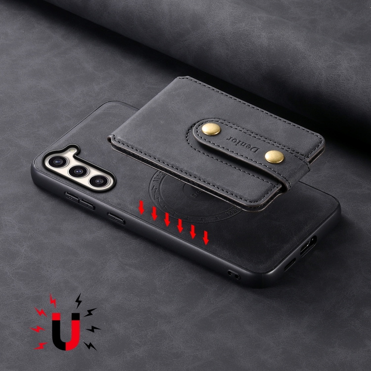 For Samsung Galaxy S23+ 5G Denior D14 NK Retro Pattern MagSafe Magnetic Card Holder Leather Phone Case(Black) For Samsung Galaxy S23+ 5G Denior D14 NK Retro Pattern MagSafe Magnetic Card Holder Leather Phone Case(Black)