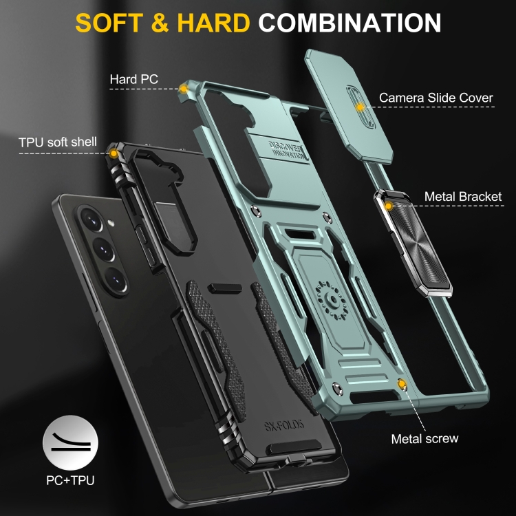 For Samsung Galaxy Z Fold6 5G Armor PC + TPU Camera Shield Phone Case(Alpine Green) For Samsung Galaxy Z Fold6 5G Armor PC + TPU Camera Shield Phone Case(Alpine Green)