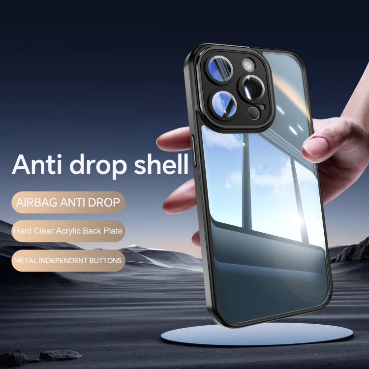 For iPhone 14 Pro Acrylic Hybrid TPU Armor Shockproof Phone Case(Black) For iPhone 14 Pro Acrylic Hybrid TPU Armor Shockproof Phone Case(Black)