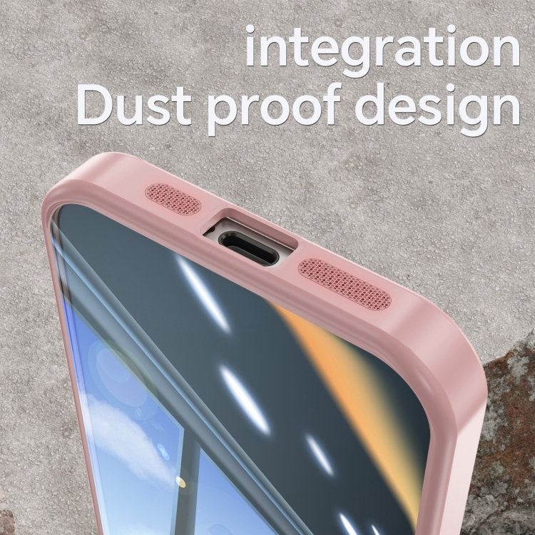 For iPhone 16 Acrylic Hybrid TPU Armor Shockproof Phone Case(Pink) For iPhone 16 Acrylic Hybrid TPU Armor Shockproof Phone Case(Pink)