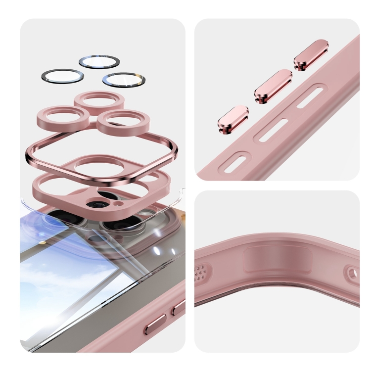 For iPhone 16 Acrylic Hybrid TPU Armor Shockproof Phone Case(Pink) For iPhone 16 Acrylic Hybrid TPU Armor Shockproof Phone Case(Pink)